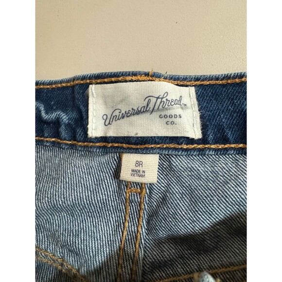 Universal Thread Women's Size 8 Mid Rise 90's Baggy Cuffed Jeans Dark Wash New - Picture 8 of 10